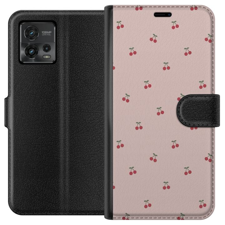 Wallet case for Motorola Moto G72 with Cherry design in the group SMARTPHONE & TABLETS / Phone cases / Motorola at TP E-commerce Nordic AB (A55320)