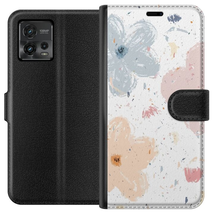 Wallet case for Motorola Moto G72 with Flowers design in the group SMARTPHONE & TABLETS / Phone cases / Motorola at TP E-commerce Nordic AB (A55325)