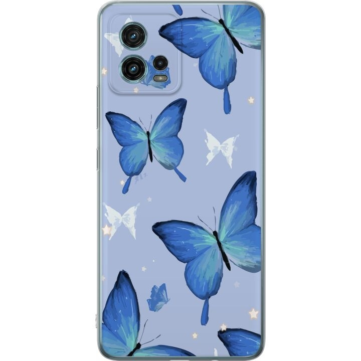 Mobile case for Motorola Moto G72 with Blue butterflies design in the group SMARTPHONE & TABLETS / Phone cases / Motorola at TP E-commerce Nordic AB (A55356)