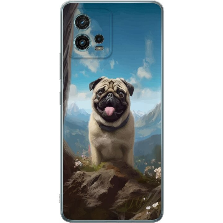 Mobile case for Motorola Moto G72 with Happy Dog design in the group SMARTPHONE & TABLETS / Phone cases / Motorola at TP E-commerce Nordic AB (A55358)