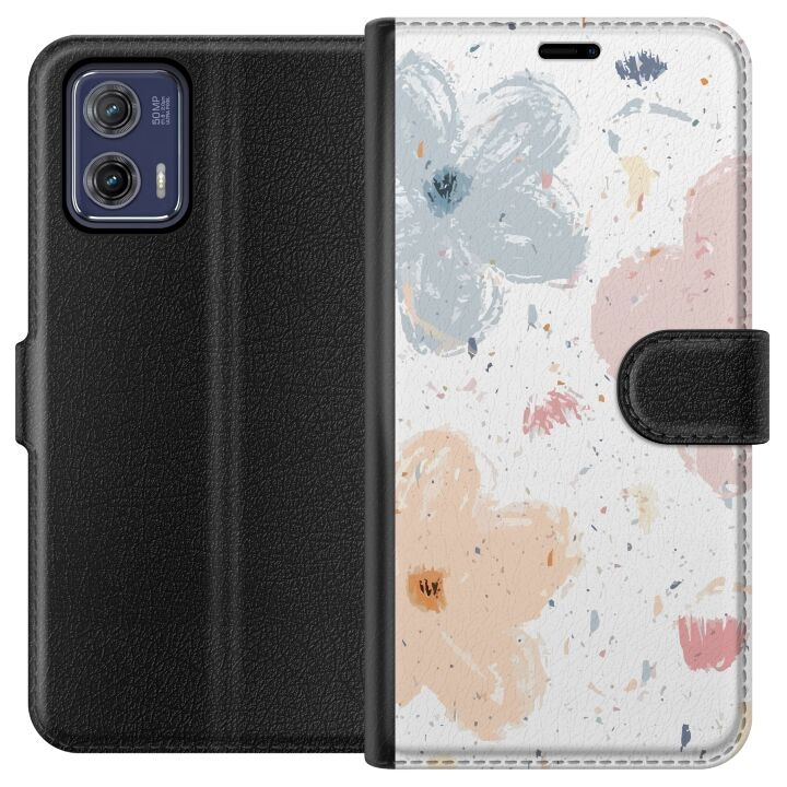 Wallet case for Motorola Moto G73 with Flowers design in the group SMARTPHONE & TABLETS / Phone cases / Motorola at TP E-commerce Nordic AB (A55379)