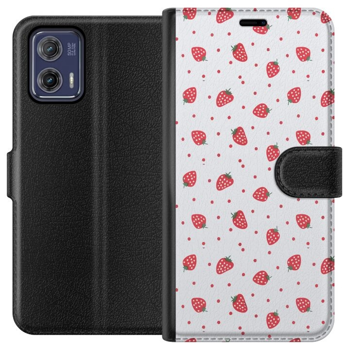 Wallet case for Motorola Moto G73 with Strawberries design in the group SMARTPHONE & TABLETS / Phone cases / Motorola at TP E-commerce Nordic AB (A55384)