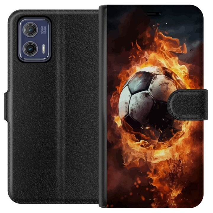 Wallet case for Motorola Moto G73 with Football design in the group SMARTPHONE & TABLETS / Phone cases / Motorola at TP E-commerce Nordic AB (A55388)