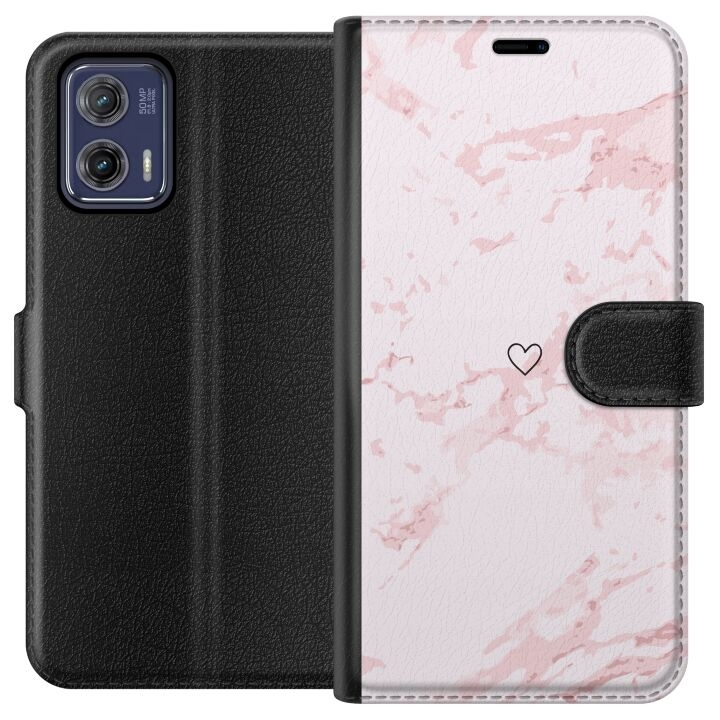 Wallet case for Motorola Moto G73 with Pink Heart design in the group SMARTPHONE & TABLETS / Phone cases / Motorola at TP E-commerce Nordic AB (A55390)