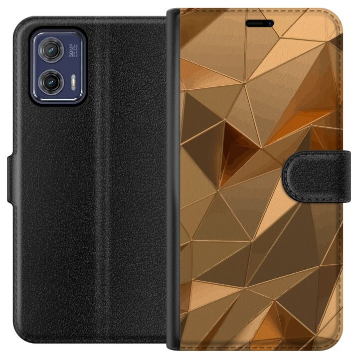 Wallet case for Motorola Moto G73 with 3D Gold design in the group SMARTPHONE & TABLETS / Phone cases / Motorola at TP E-commerce Nordic AB (A55391)