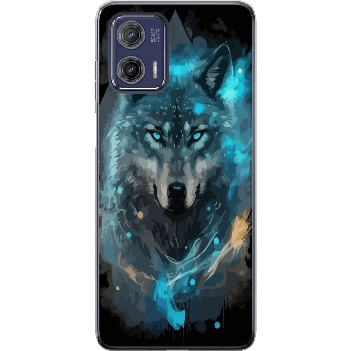 Mobile case for Motorola Moto G73 with Wolf design in the group SMARTPHONE & TABLETS / Phone cases / Motorola at TP E-commerce Nordic AB (A55399)