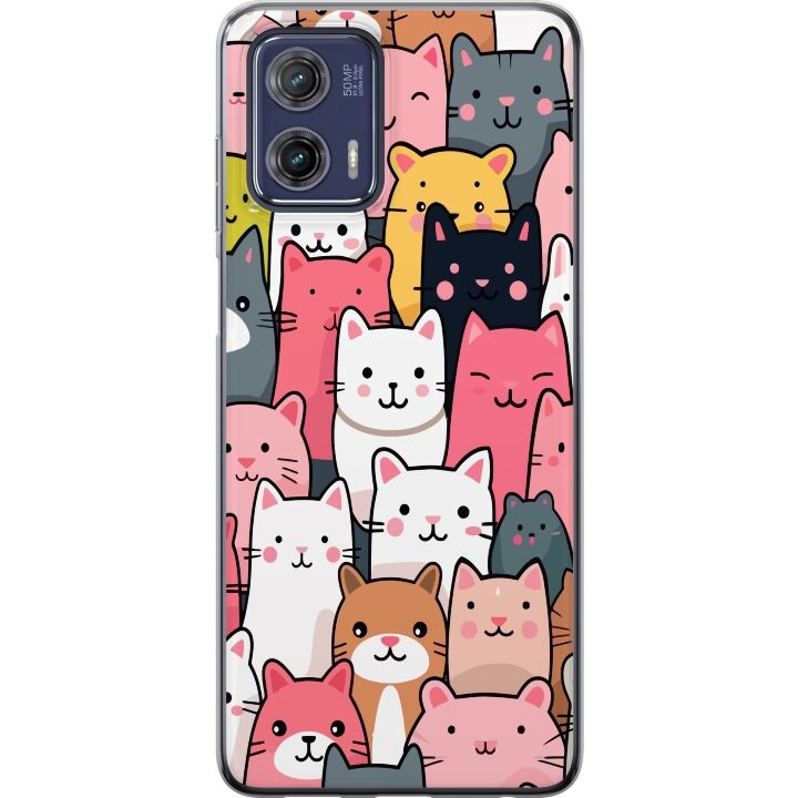 Mobile case for Motorola Moto G73 with Cat pattern design in the group SMARTPHONE & TABLETS / Phone cases / Motorola at TP E-commerce Nordic AB (A55402)