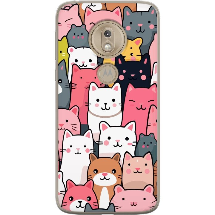 Mobile case for Motorola Moto G7 Play with Cat pattern design in the group SMARTPHONE & TABLETS / Phone cases / Motorola at TP E-commerce Nordic AB (A55456)