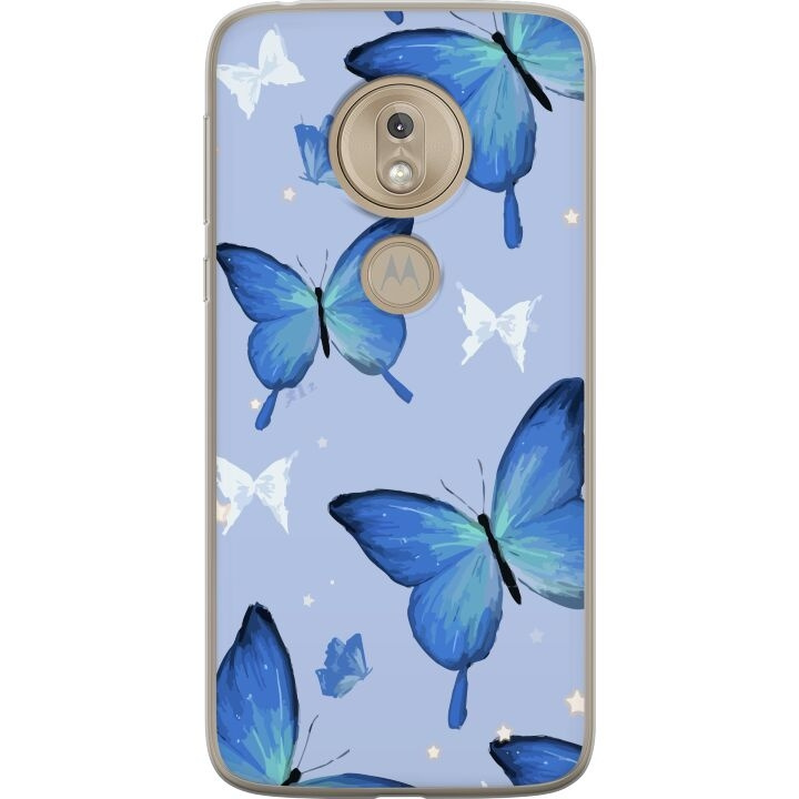 Mobile case for Motorola Moto G7 Play with Blue butterflies design in the group SMARTPHONE & TABLETS / Phone cases / Motorola at TP E-commerce Nordic AB (A55464)