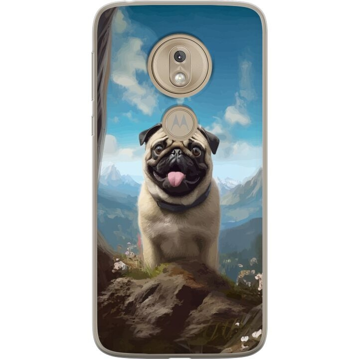 Mobile case for Motorola Moto G7 Play with Happy Dog design in the group SMARTPHONE & TABLETS / Phone cases / Motorola at TP E-commerce Nordic AB (A55466)