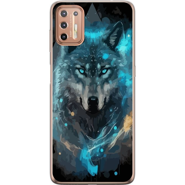 Mobile case for Motorola Moto G9 Plus with Wolf design in the group SMARTPHONE & TABLETS / Phone cases / Motorola at TP E-commerce Nordic AB (A55534)