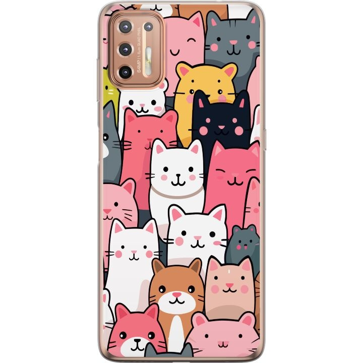 Mobile case for Motorola Moto G9 Plus with Cat pattern design in the group SMARTPHONE & TABLETS / Phone cases / Motorola at TP E-commerce Nordic AB (A55537)