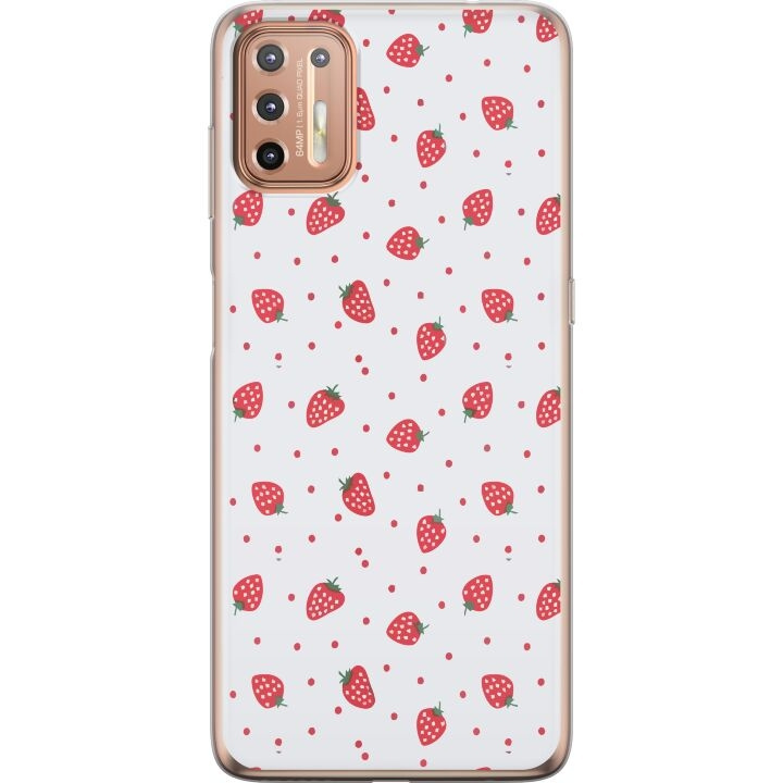 Mobile case for Motorola Moto G9 Plus with Strawberries design in the group SMARTPHONE & TABLETS / Phone cases / Motorola at TP E-commerce Nordic AB (A55546)