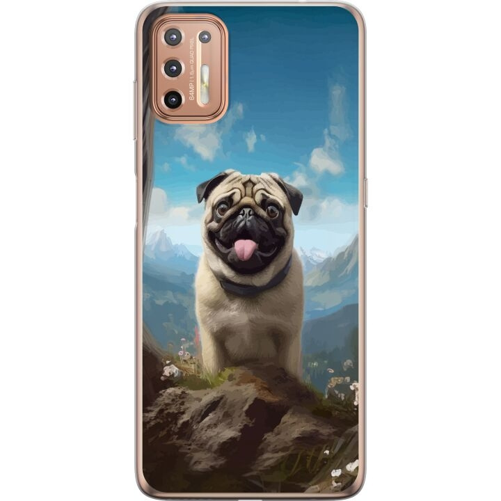 Mobile case for Motorola Moto G9 Plus with Happy Dog design in the group SMARTPHONE & TABLETS / Phone cases / Motorola at TP E-commerce Nordic AB (A55547)