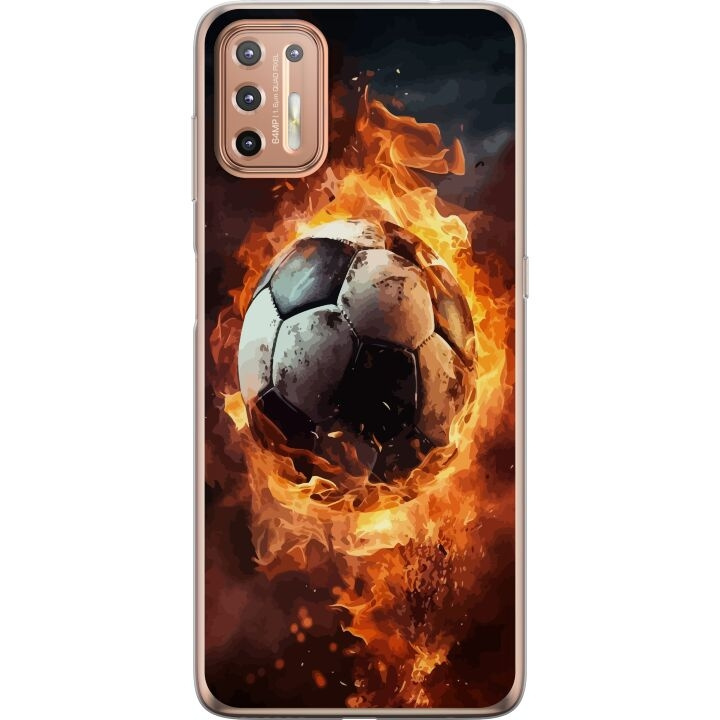 Mobile case for Motorola Moto G9 Plus with Football design in the group SMARTPHONE & TABLETS / Phone cases / Motorola at TP E-commerce Nordic AB (A55550)