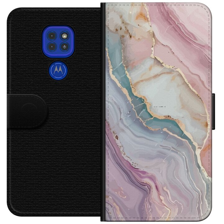 Wallet case for Motorola Moto G9 Play with Marble design in the group SMARTPHONE & TABLETS / Phone cases / Motorola at TP E-commerce Nordic AB (A55605)