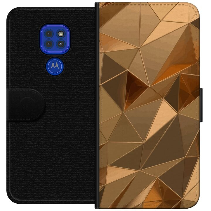 Wallet case for Motorola Moto G9 Play with 3D Gold design in the group SMARTPHONE & TABLETS / Phone cases / Motorola at TP E-commerce Nordic AB (A55607)