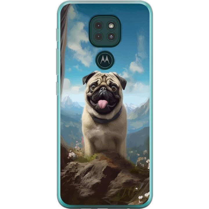 Mobile case for Motorola Moto G9 Play with Happy Dog design in the group SMARTPHONE & TABLETS / Phone cases / Motorola at TP E-commerce Nordic AB (A55628)