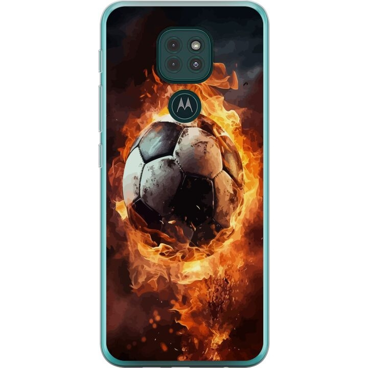 Mobile case for Motorola Moto G9 Play with Football design in the group SMARTPHONE & TABLETS / Phone cases / Motorola at TP E-commerce Nordic AB (A55631)