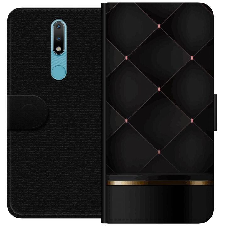 Wallet case for Nokia 2.4 with Luxury line design in the group SMARTPHONE & TABLETS / Phone cases / Nokia/Microsoft at TP E-commerce Nordic AB (A55679)