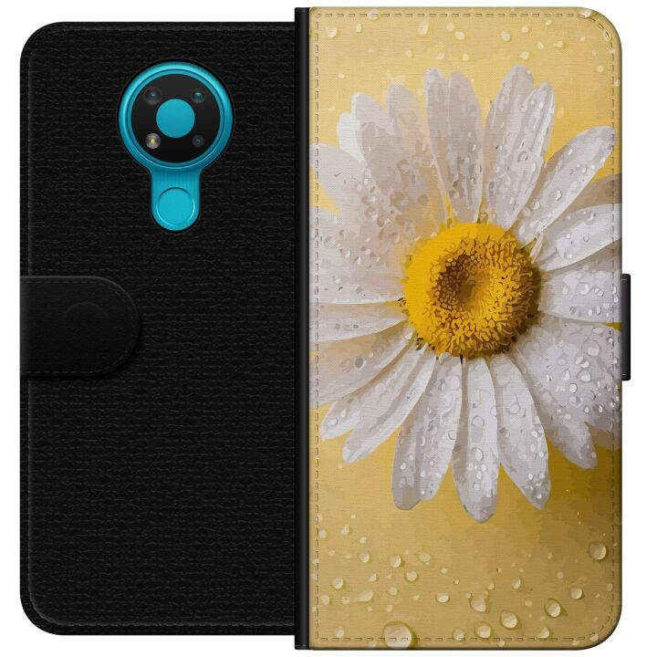 Wallet case for Nokia 3.4 with Porslinsblomma design in the group SMARTPHONE & TABLETS / Phone cases / Nokia/Microsoft at TP E-commerce Nordic AB (A55691)