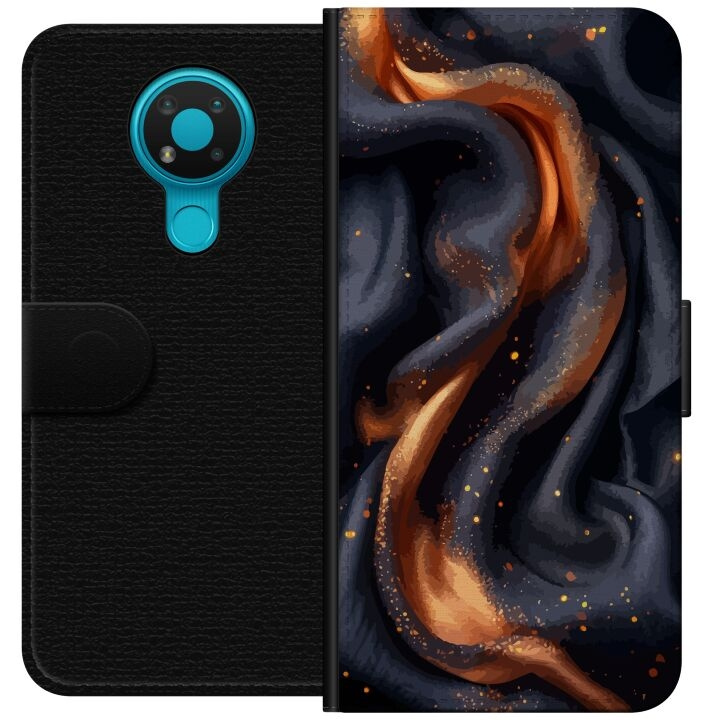 Wallet case for Nokia 3.4 with Fiery silk design in the group SMARTPHONE & TABLETS / Phone cases / Nokia/Microsoft at TP E-commerce Nordic AB (A55692)