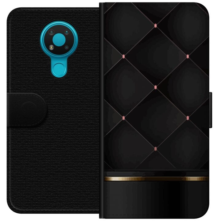 Wallet case for Nokia 3.4 with Luxury line design in the group SMARTPHONE & TABLETS / Phone cases / Nokia/Microsoft at TP E-commerce Nordic AB (A55706)