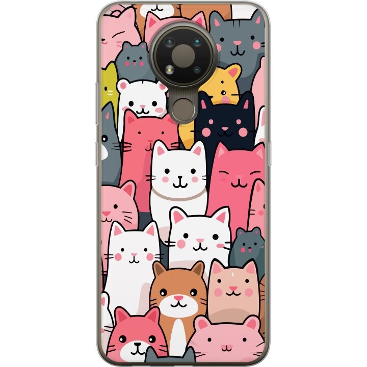 Mobile case for Nokia 3.4 with Cat pattern design in the group SMARTPHONE & TABLETS / Phone cases / Nokia/Microsoft at TP E-commerce Nordic AB (A55726)