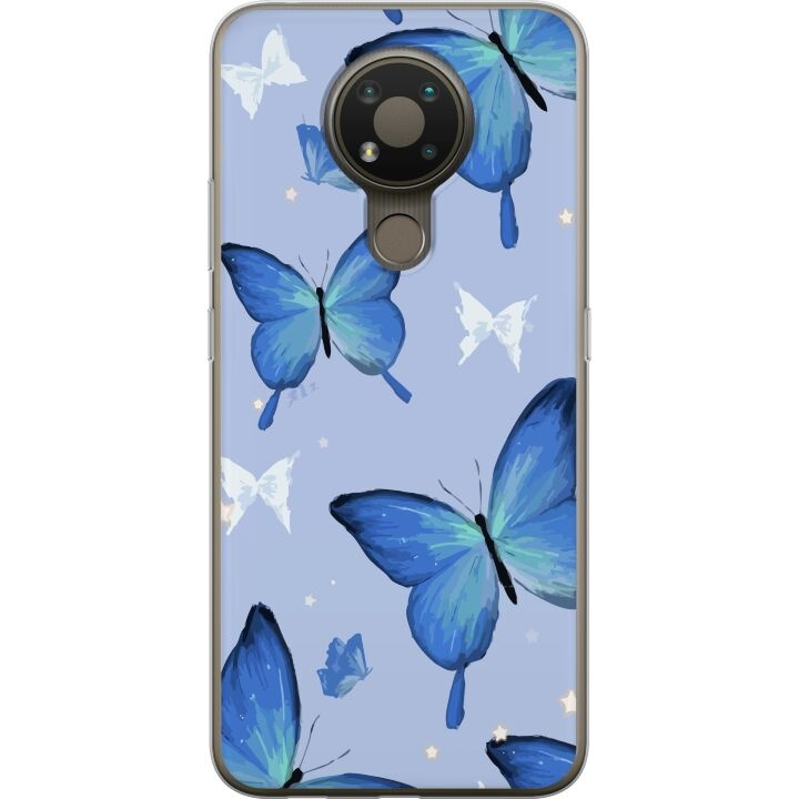 Mobile case for Nokia 3.4 with Blue butterflies design in the group SMARTPHONE & TABLETS / Phone cases / Nokia/Microsoft at TP E-commerce Nordic AB (A55734)