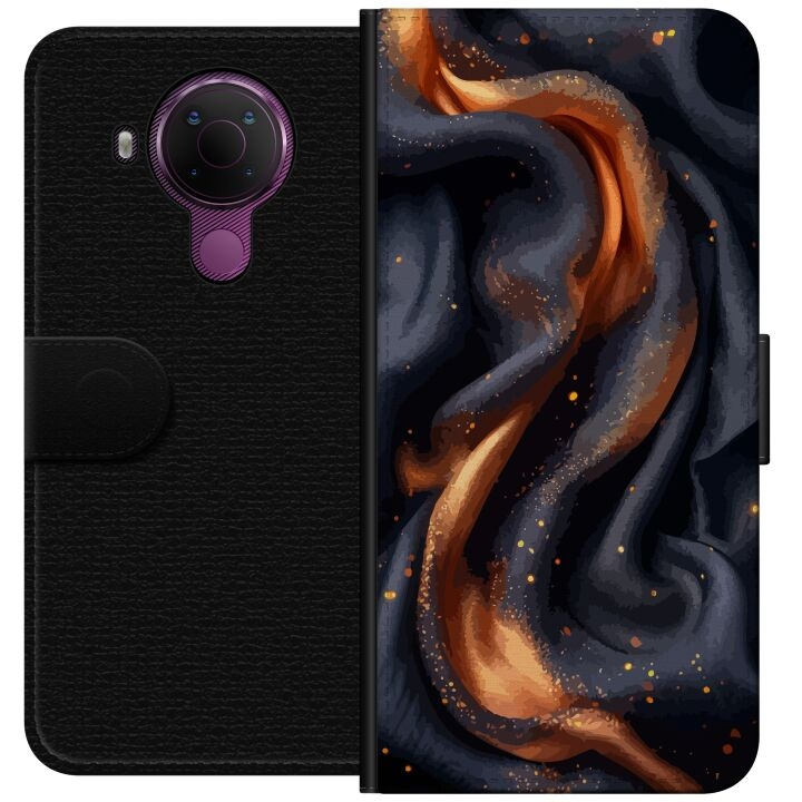 Wallet case for Nokia 5.4 with Fiery silk design in the group SMARTPHONE & TABLETS / Phone cases / Nokia/Microsoft at TP E-commerce Nordic AB (A55746)