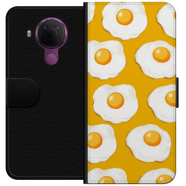 Wallet case for Nokia 5.4 with Fried egg design in the group SMARTPHONE & TABLETS / Phone cases / Nokia/Microsoft at TP E-commerce Nordic AB (A55747)