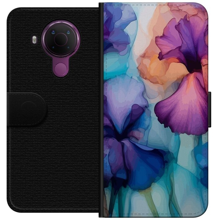 Wallet case for Nokia 5.4 with Magical flowers design in the group SMARTPHONE & TABLETS / Phone cases / Nokia/Microsoft at TP E-commerce Nordic AB (A55748)