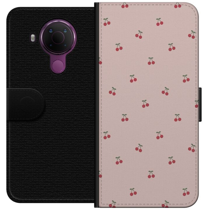 Wallet case for Nokia 5.4 with Cherry design in the group SMARTPHONE & TABLETS / Phone cases / Nokia/Microsoft at TP E-commerce Nordic AB (A55752)