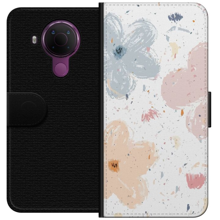 Wallet case for Nokia 5.4 with Flowers design in the group SMARTPHONE & TABLETS / Phone cases / Nokia/Microsoft at TP E-commerce Nordic AB (A55757)