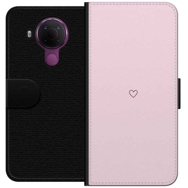 Wallet case for Nokia 5.4 with Heart design in the group SMARTPHONE & TABLETS / Phone cases / Nokia/Microsoft at TP E-commerce Nordic AB (A55764)