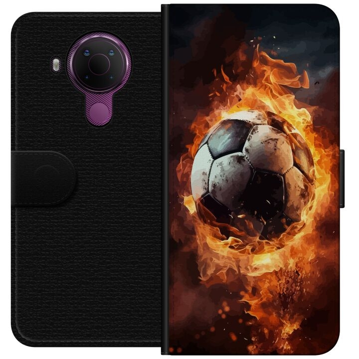 Wallet case for Nokia 5.4 with Football design in the group SMARTPHONE & TABLETS / Phone cases / Nokia/Microsoft at TP E-commerce Nordic AB (A55766)