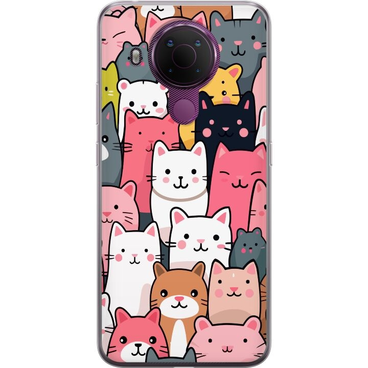 Mobile case for Nokia 5.4 with Cat pattern design in the group SMARTPHONE & TABLETS / Phone cases / Nokia/Microsoft at TP E-commerce Nordic AB (A55780)