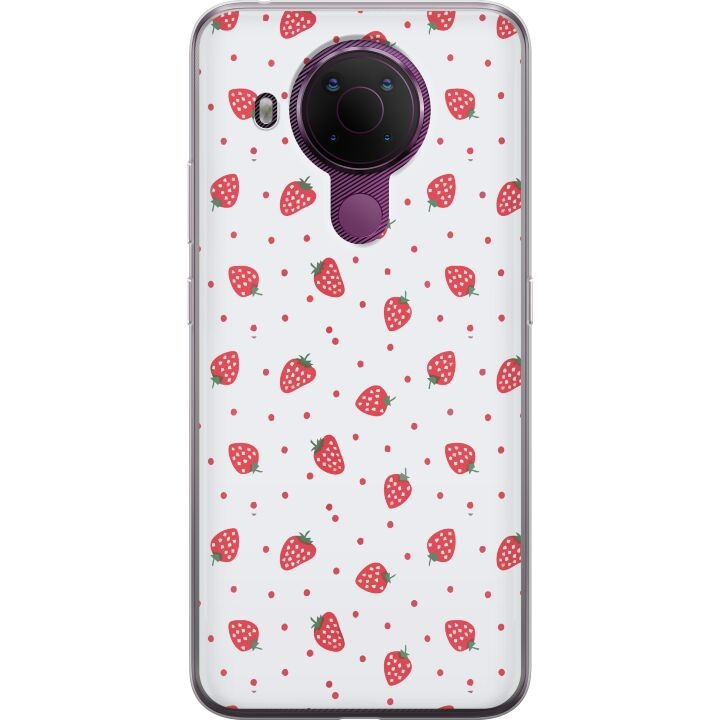 Mobile case for Nokia 5.4 with Strawberries design in the group SMARTPHONE & TABLETS / Phone cases / Nokia/Microsoft at TP E-commerce Nordic AB (A55789)