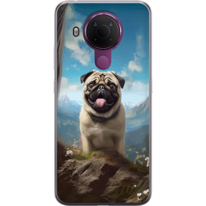 Mobile case for Nokia 5.4 with Happy Dog design in the group SMARTPHONE & TABLETS / Phone cases / Nokia/Microsoft at TP E-commerce Nordic AB (A55790)