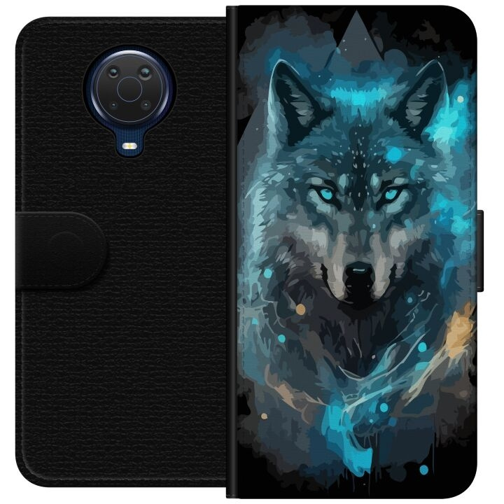 Wallet case for Nokia G20 with Wolf design in the group SMARTPHONE & TABLETS / Phone cases / Nokia/Microsoft at TP E-commerce Nordic AB (A55939)