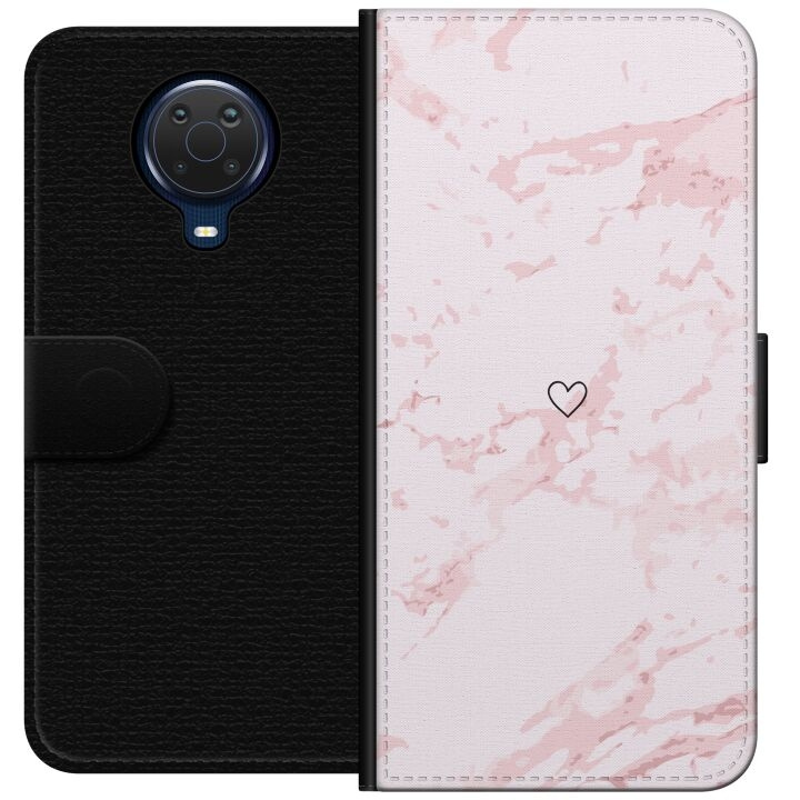 Wallet case for Nokia G20 with Pink Heart design in the group SMARTPHONE & TABLETS / Phone cases / Nokia/Microsoft at TP E-commerce Nordic AB (A55957)