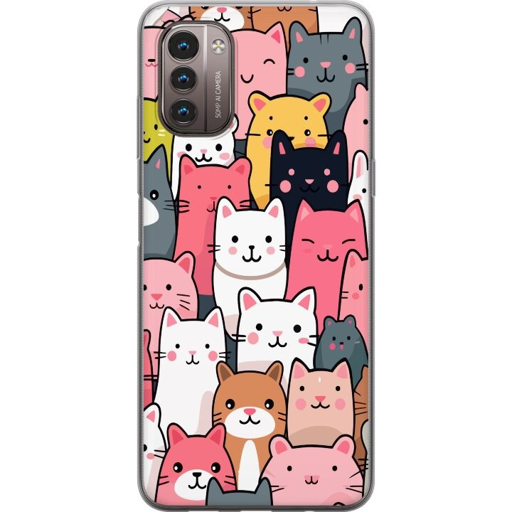 Mobile case for Nokia G21 with Cat pattern design in the group SMARTPHONE & TABLETS / Phone cases / Nokia/Microsoft at TP E-commerce Nordic AB (A55996)