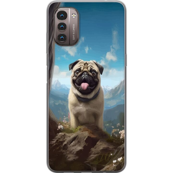 Mobile case for Nokia G21 with Happy Dog design in the group SMARTPHONE & TABLETS / Phone cases / Nokia/Microsoft at TP E-commerce Nordic AB (A56006)