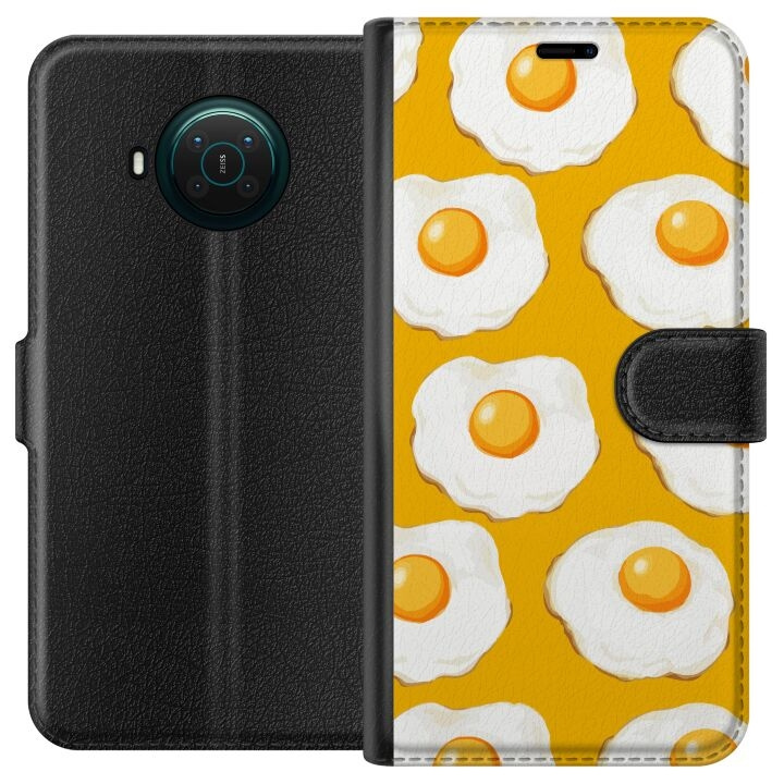 Wallet case for Nokia X20 with Fried egg design in the group SMARTPHONE & TABLETS / Phone cases / Nokia/Microsoft at TP E-commerce Nordic AB (A56098)