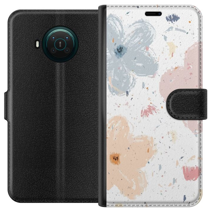 Wallet case for Nokia X20 with Flowers design in the group SMARTPHONE & TABLETS / Phone cases / Nokia/Microsoft at TP E-commerce Nordic AB (A56108)