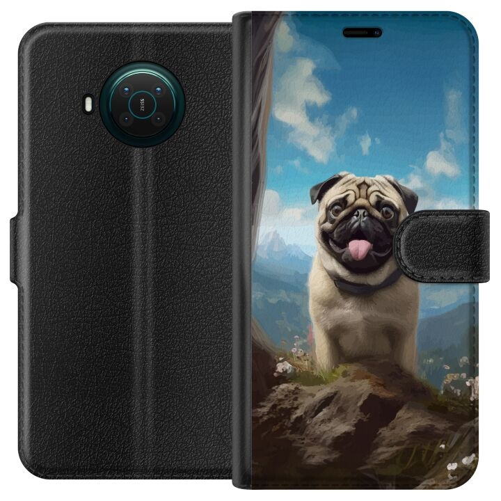 Wallet case for Nokia X20 with Happy Dog design in the group SMARTPHONE & TABLETS / Phone cases / Nokia/Microsoft at TP E-commerce Nordic AB (A56114)