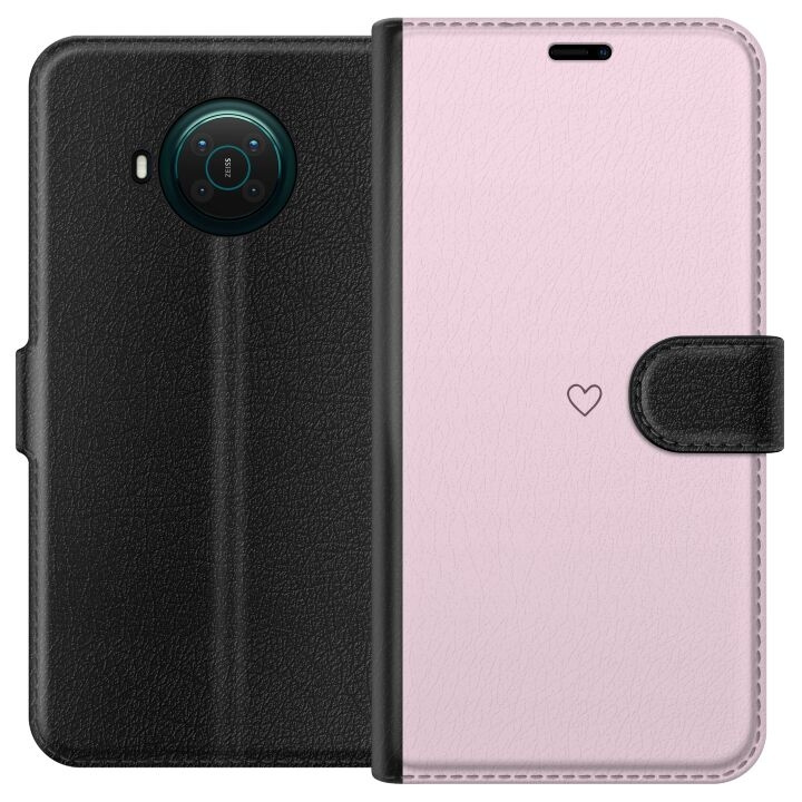 Wallet case for Nokia X20 with Heart design in the group SMARTPHONE & TABLETS / Phone cases / Nokia/Microsoft at TP E-commerce Nordic AB (A56115)