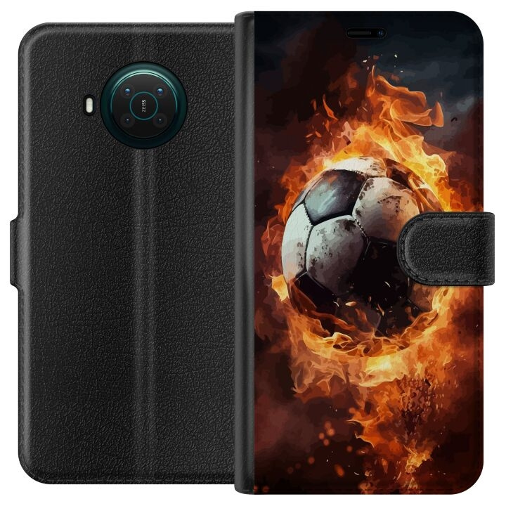 Wallet case for Nokia X20 with Football design in the group SMARTPHONE & TABLETS / Phone cases / Nokia/Microsoft at TP E-commerce Nordic AB (A56117)