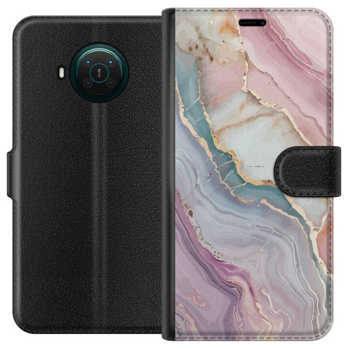 Wallet case for Nokia X20 with Marble design in the group SMARTPHONE & TABLETS / Phone cases / Nokia/Microsoft at TP E-commerce Nordic AB (A56118)