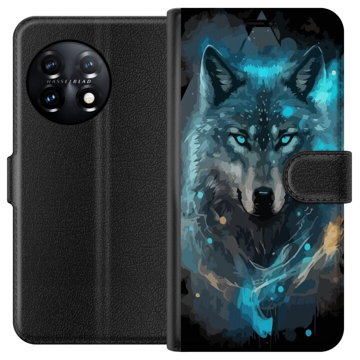 Wallet case for OnePlus 11 with Wolf design in the group SMARTPHONE & TABLETS / Phone cases / OnePlus at TP E-commerce Nordic AB (A56398)